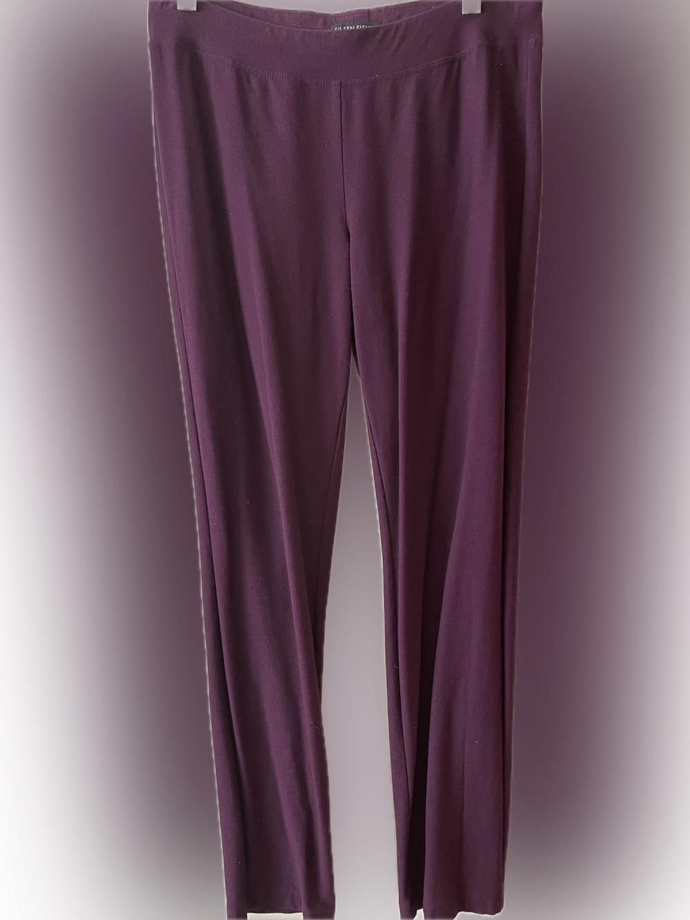Eileen Fisher Plum Straight-Leg Crepe Pants 4 Way Stretch XS